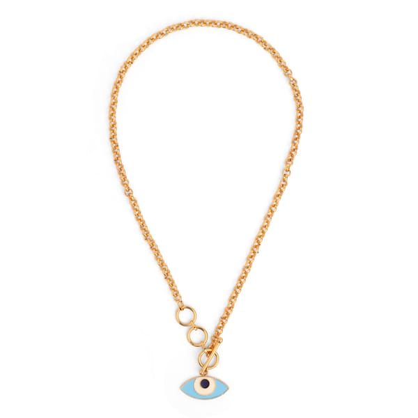 Evil Eye Toggle Neck Chain - Gold — Azga