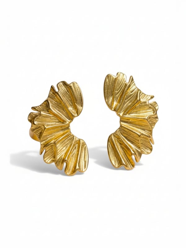 Metal Irregular Petal Earrings — Cao Jewellery