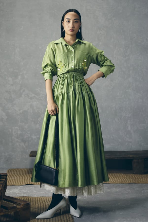 Elina dress - GREEN — Paulmi and Harsh