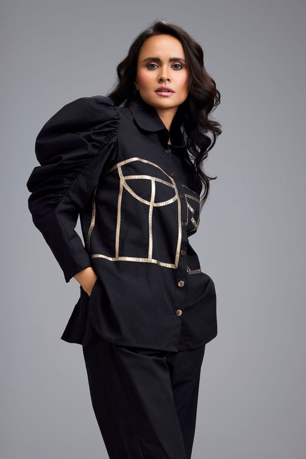 Puff-sleeve Corset Shirt — Deepika Arora