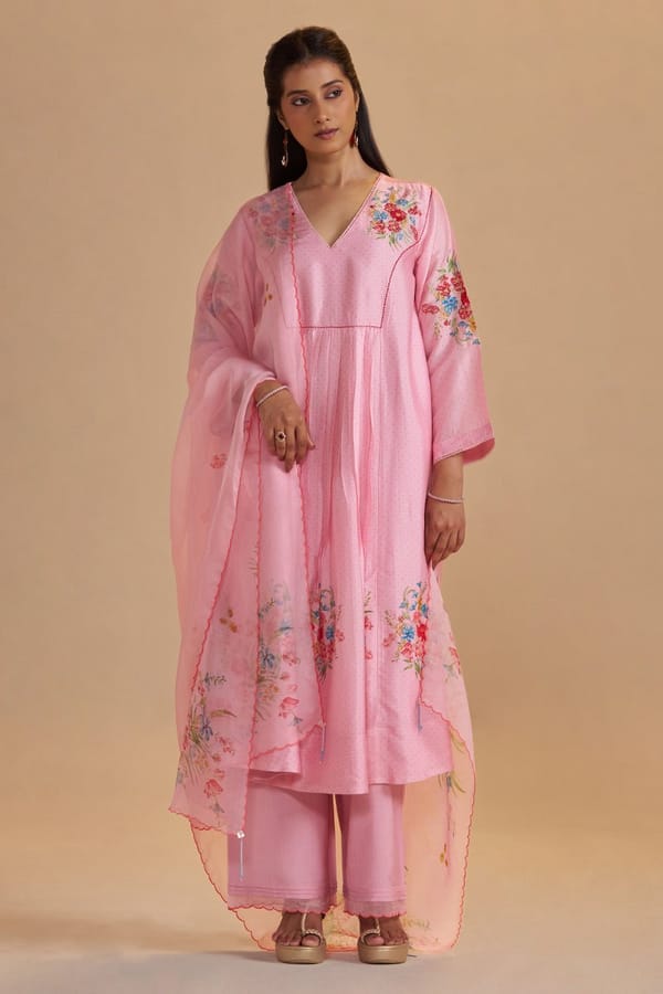Coral Blush Festive Kurta Set — Ganga Fashions Pvt Ltd