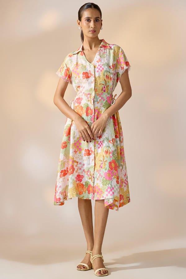 Gridbloom Shirt Dress — EWOKE STUDIO