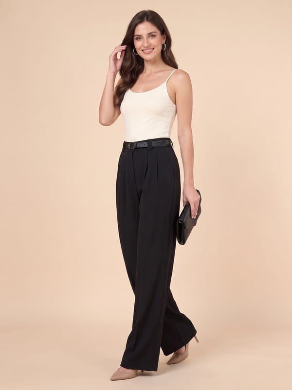 Belted Wide-Leg Trousers — THANKS!