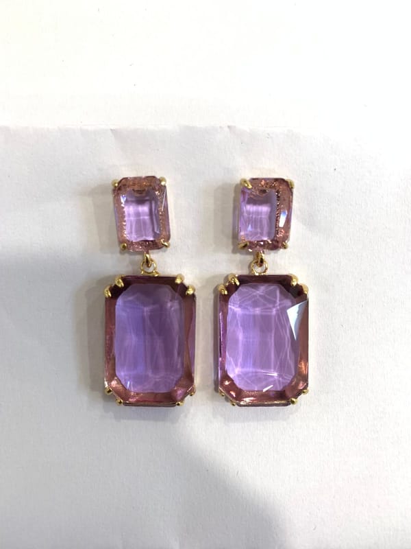 Amethyst Mist Radiant-Cut Drop Earring — Beauty Spot Jewellery