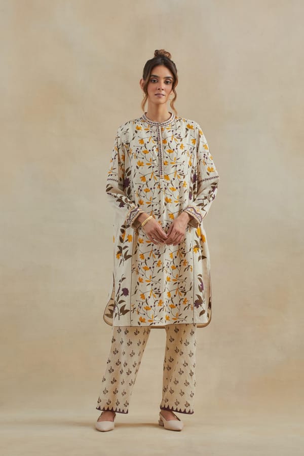 Beige Short Kurta — Upavita