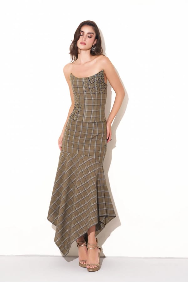 BRIDGET High-Low Midi Skirt — Torqadorn