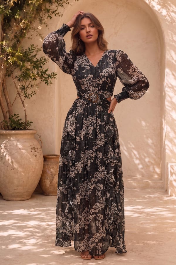 Midnight Blossom Maxi Dress — BOHO-CHIC