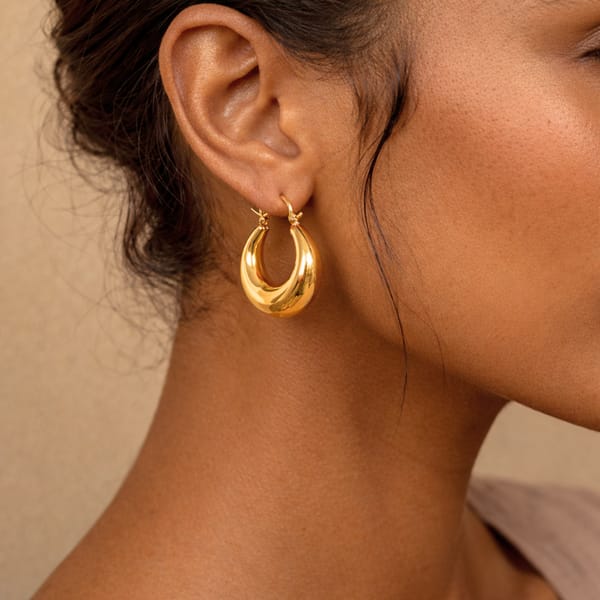 Chunky Hoop Earrings, Ballerina — Inaya Accessories