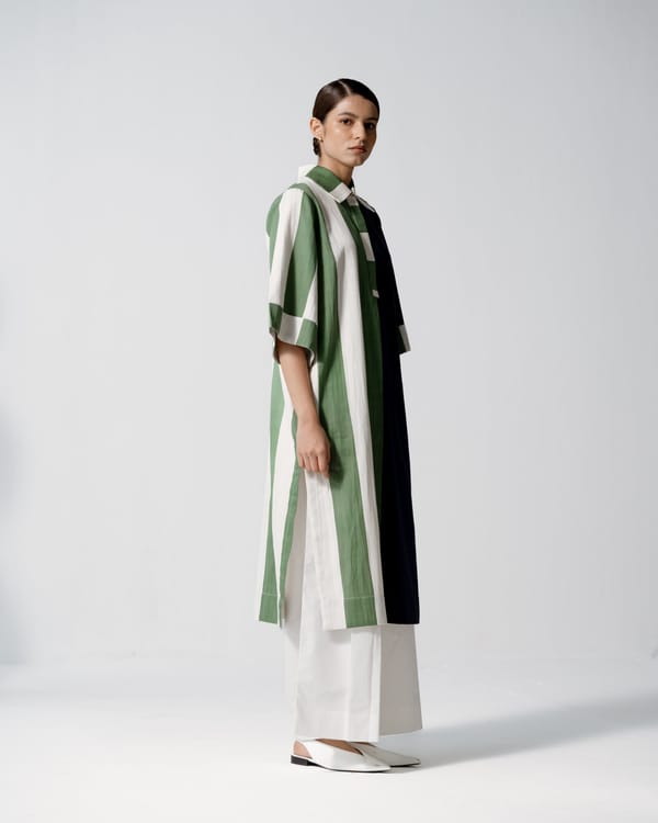 White Wide-Leg Pleated Cotton Poplin Trousers — Ofrida