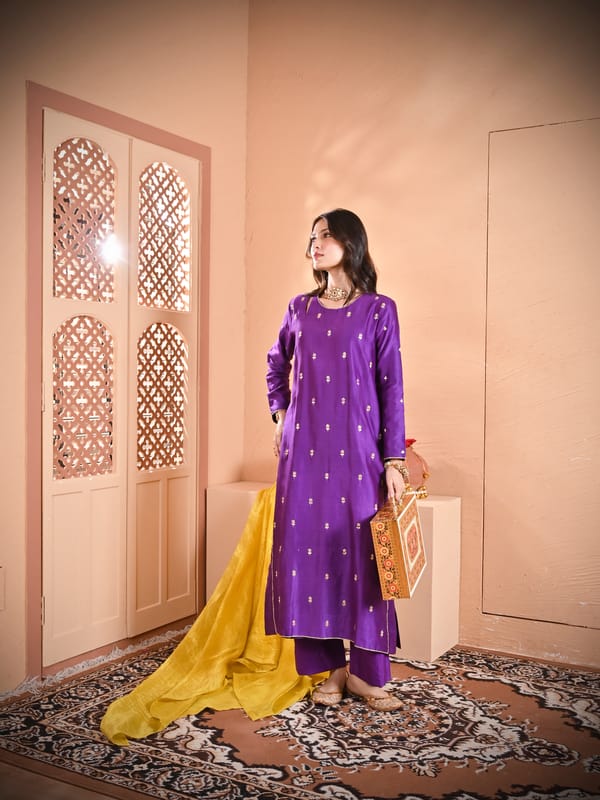 Side Slit Pita Kurta Pant Dupatta — KOMAL SHAH