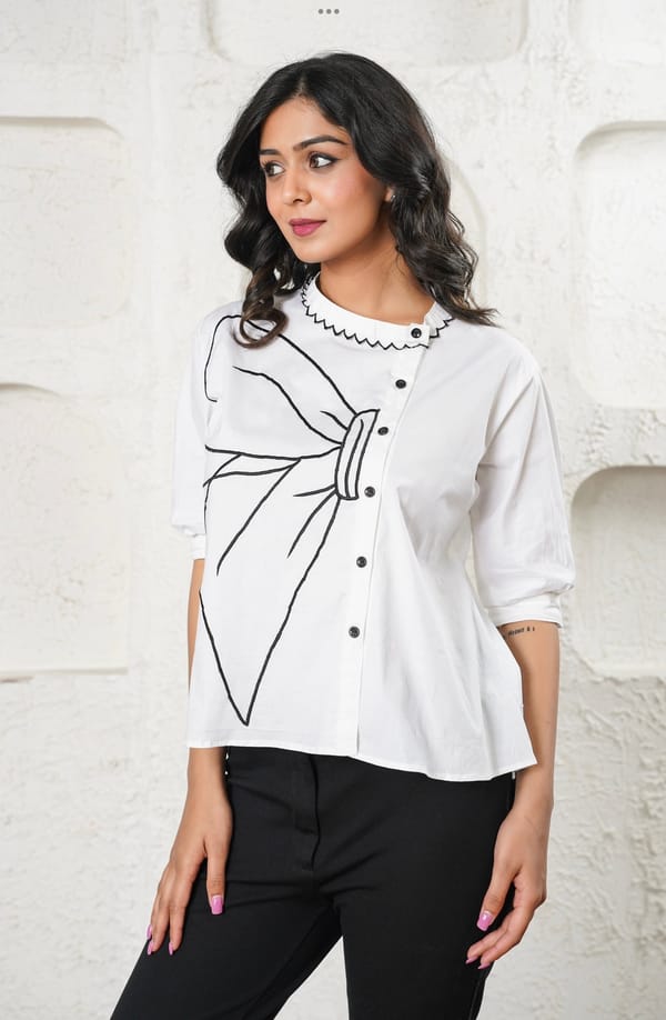 Black & White Abstract Top — ADITI & PALLAVI