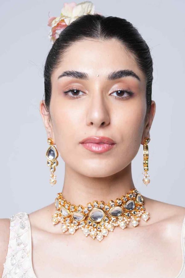 Plastic Kundan Choker Necklace Set — Cao Jewellery