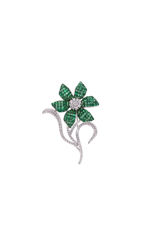 Emerald Green Celestial Petal Brooch — Miss Jo