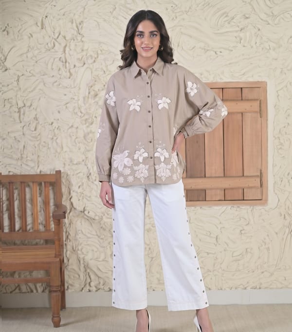 Ivory Garden Statement Shirt — RUCHIKA MALLIKA LABEL