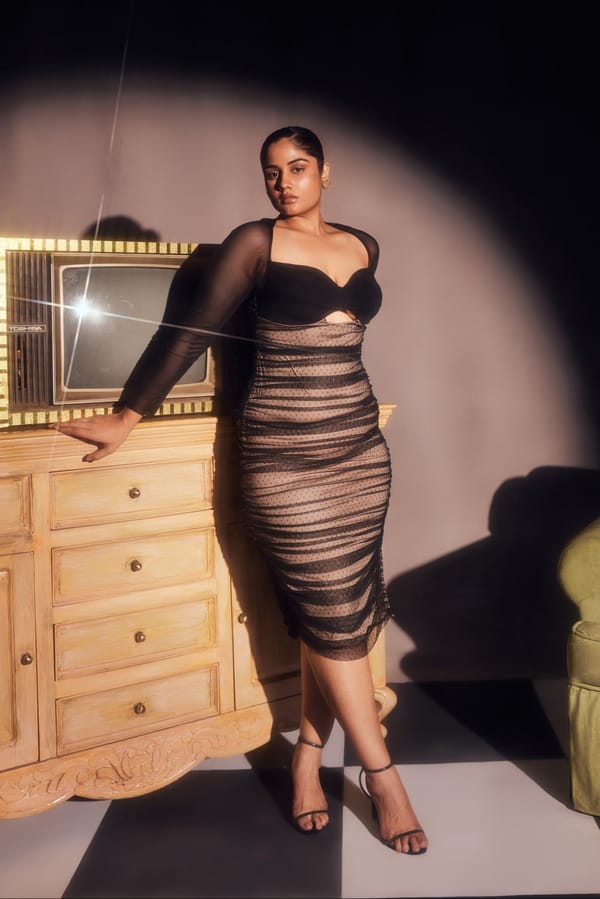 Zorina Sheer Ruched Mesh Bodycon Dress Cl — Lea Clothing