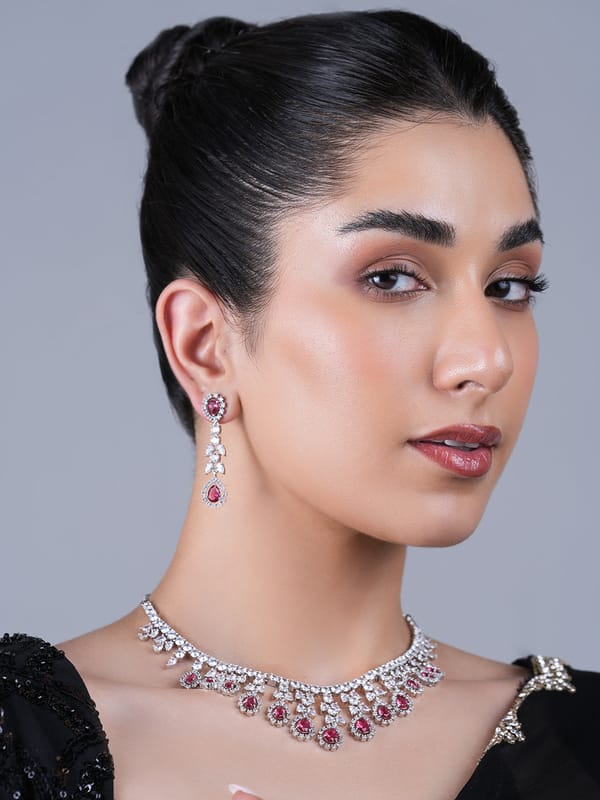 Heavy Designer AD Necklace Set — Cao Jewellery
