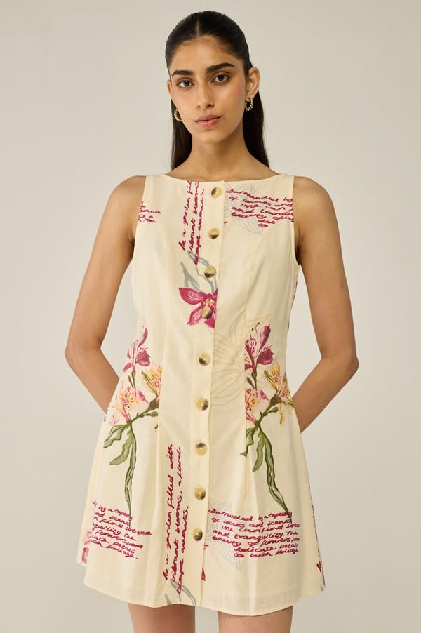 Printed Sleeveless A-line Mini Dress — Move About Effortlessly