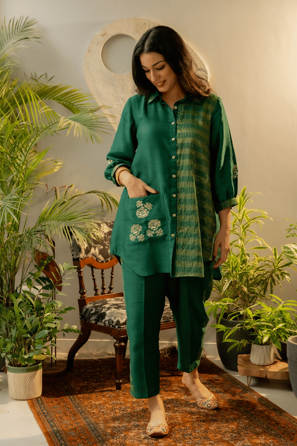 Button Down Co-ord Set with Side Pocket — Omi Clothing