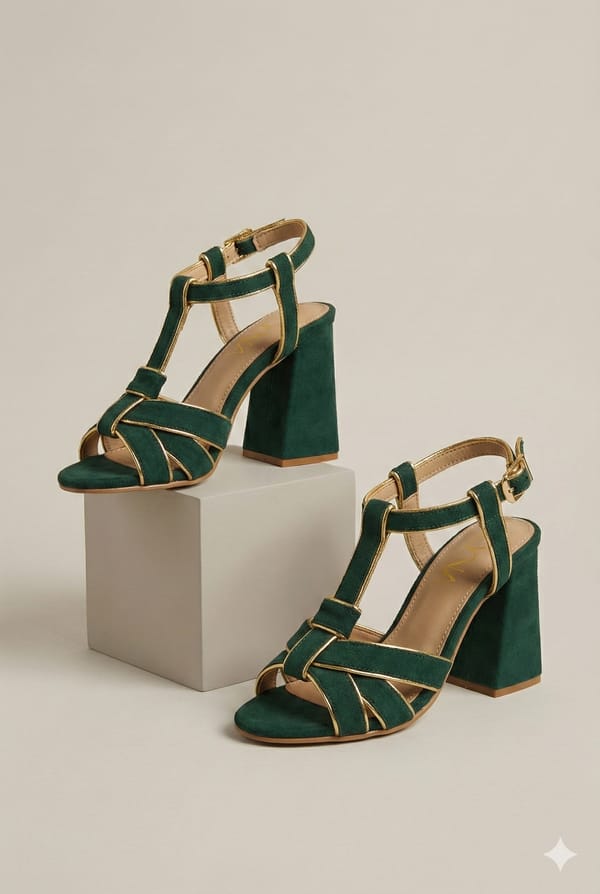 Emerald Strappy Sandal — Reyna