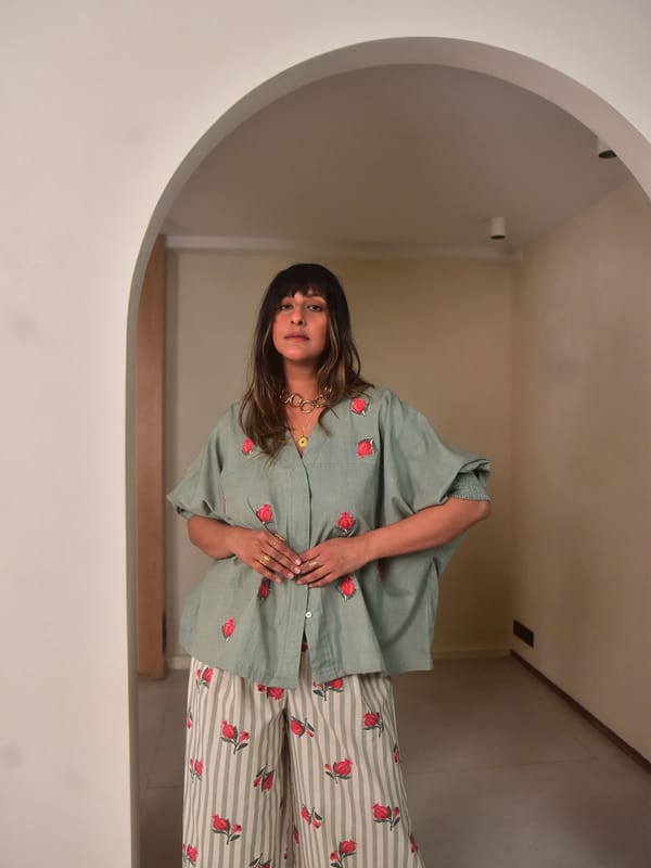 Isla Shirt - Rose Applique — Why So Blue
