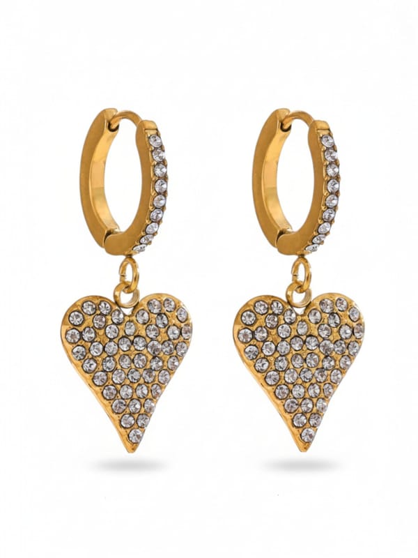 CZ Heart Earrings — Cao Jewellery