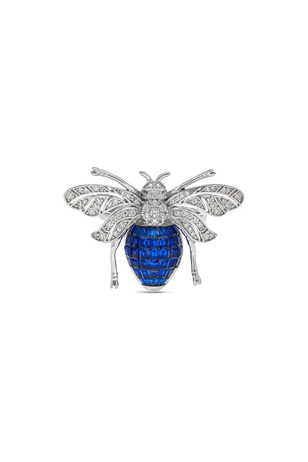 Blue Sapphire Enchanted Honey Bee Cocktail Ring — Miss Jo