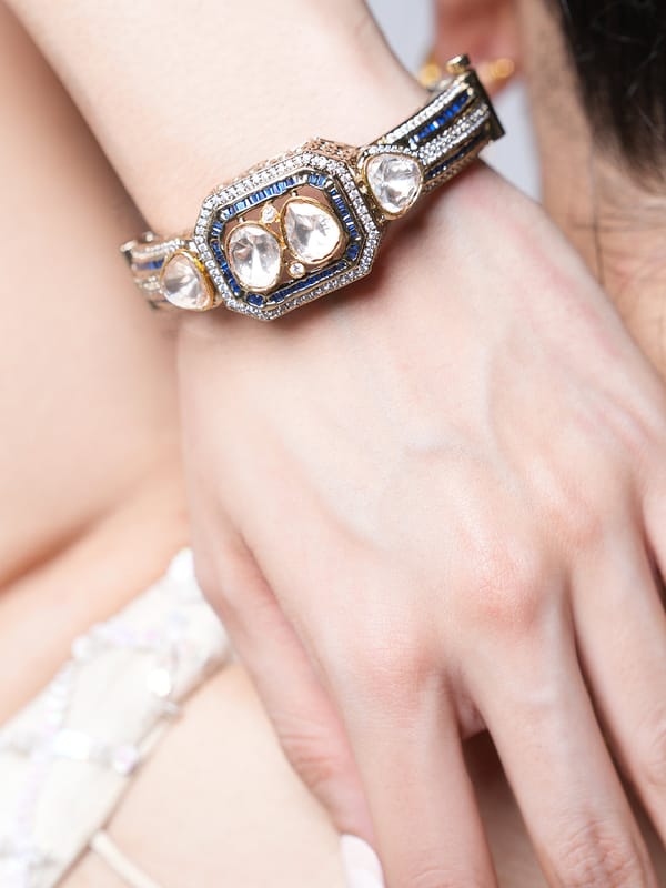 Designer Mehendi Polish Kundan Kada — Cao Jewellery