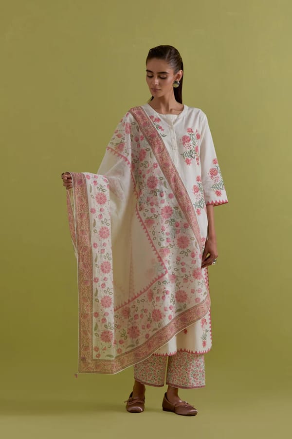 Pink & Green Dupattas — Upavita