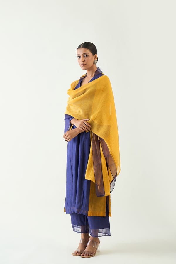 Kriya: Color block choga set - With Dupatta — SHIVANI BHARGAVA