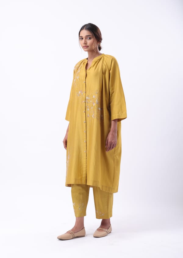 Hand Embroidered Raglan Sleeve Tunic — Subtle Shuttle Studio