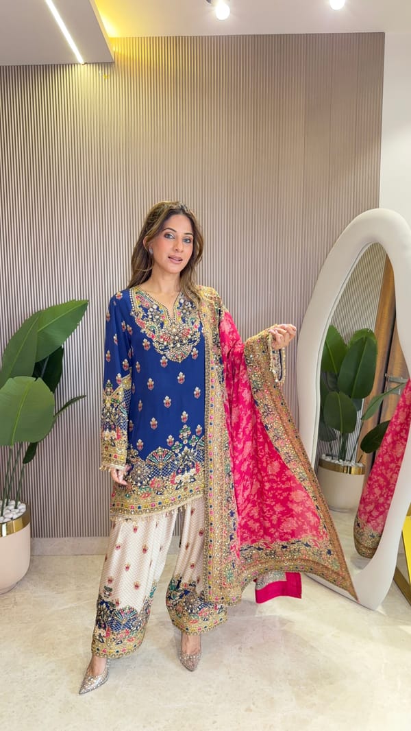Rooh - Kurti with Farshi salwar & Dupatta — Surkh Syahi