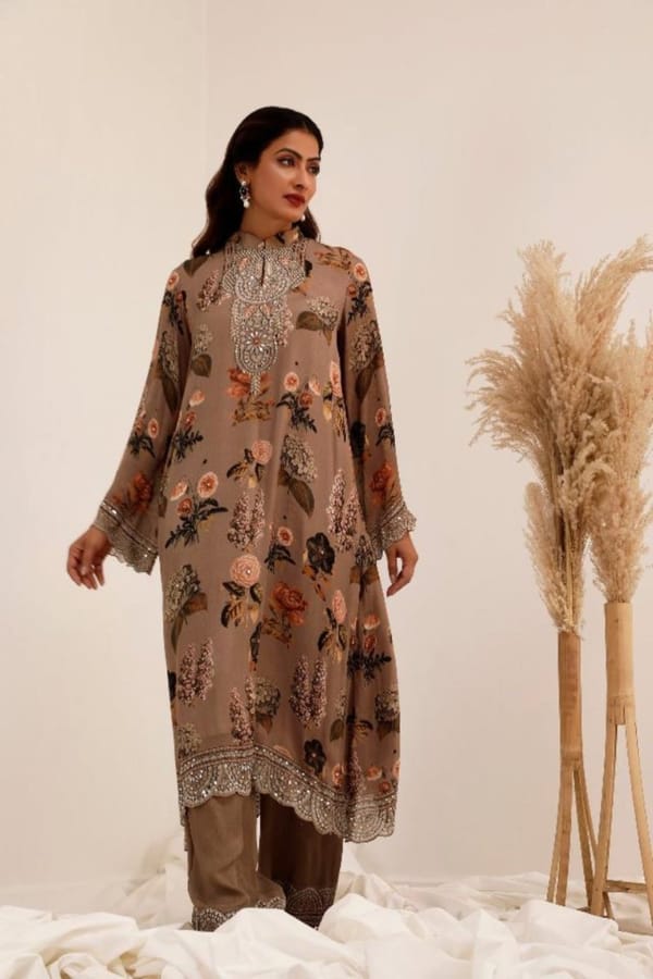 Aaina - A-Line Kurta Set — Surkh Syahi