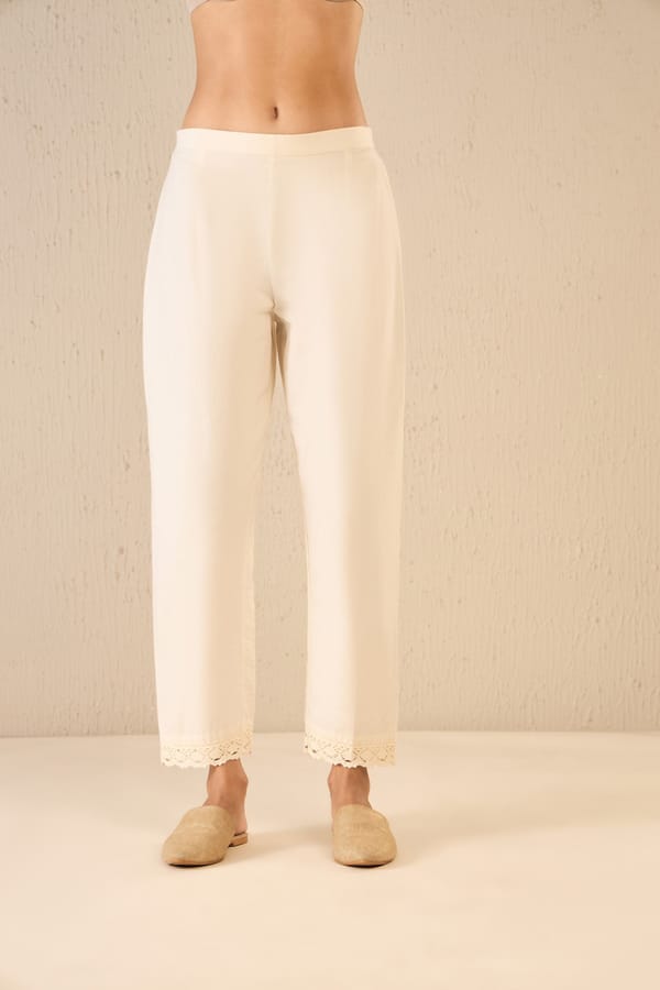 Petalnet: Ivory Lace Pants — SHIVANI BHARGAVA