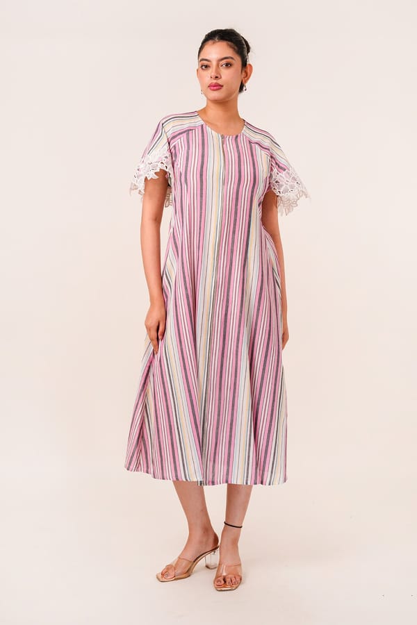 Cape Stripe Dress — 9899