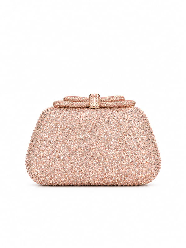 Alessia Rhinestone Clutch Bag with Bow — Favori