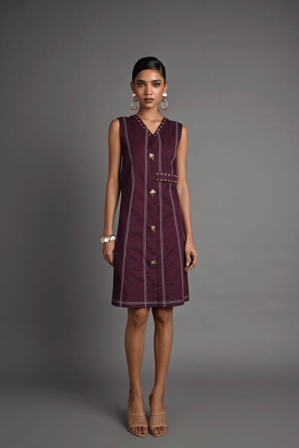Pinch Violet Dress — Veera Wear