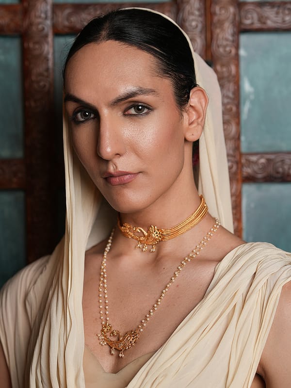 Gold Polished Choker with Long Necklace — Cao Jewellery