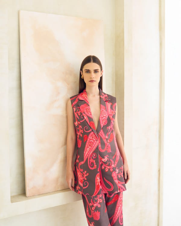 Multicolor Paisley Waistcoat and Trouser Co-ord Set — Houseofsoi
