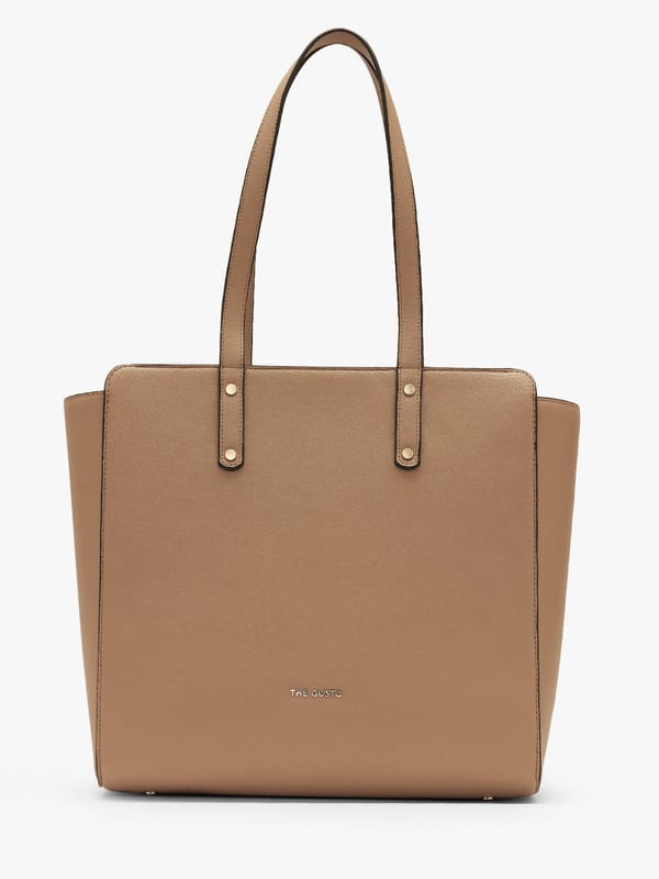 Beyond+ Tote with Zipper Beige — The Gusto