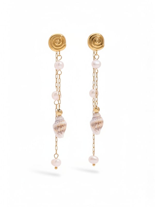 Sea Shell Drop Earrings — Cao Jewellery