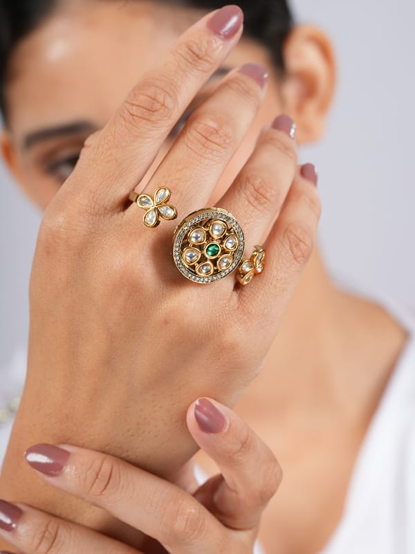 Green Two Finger Ring — Cao Jewellery