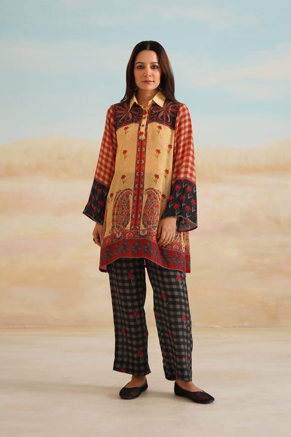 Multicolor Printed Tunic and Wide-Leg Pant Co-ord Set — NEETIKA CHOPRA