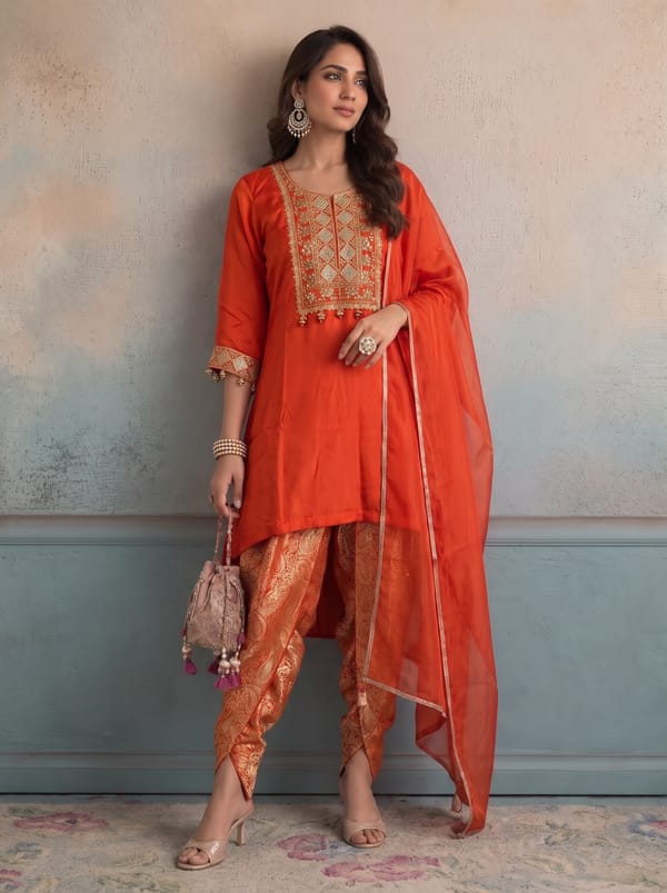 Orange Ember Kurta Set — MOHRAG