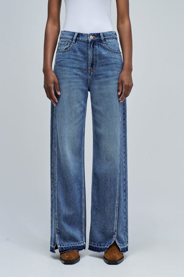 Blue High-Rise Wide-Leg Jeans — SALSA JEANS
