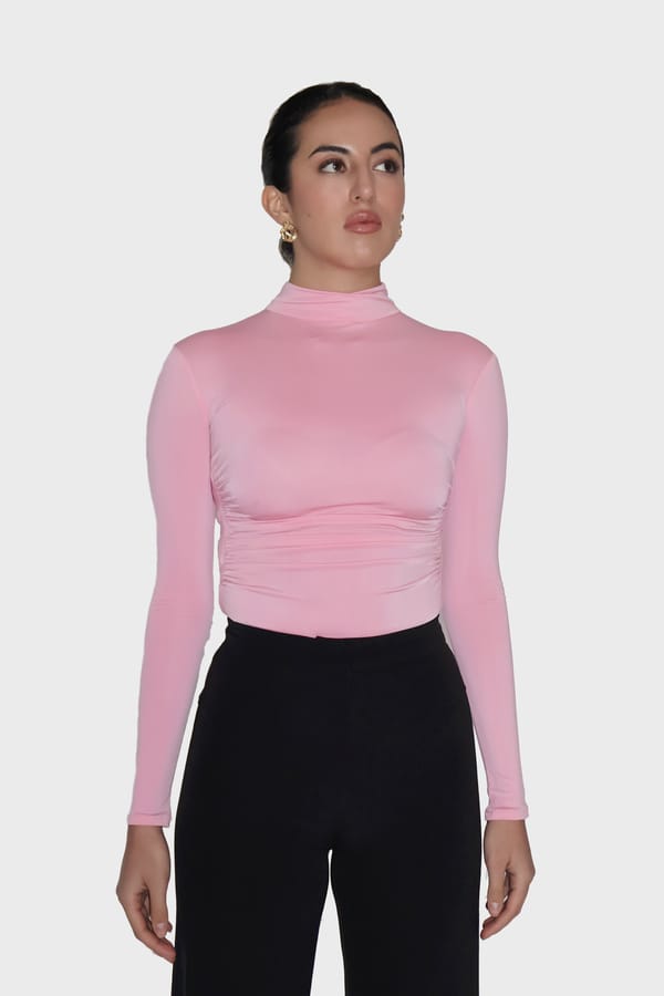 Turtleneck Bodysuit - Birch Bodysuit (Flamingo) — Select Staples