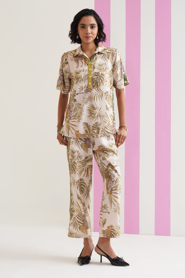 Leopard Print Straight-Leg Cotton Trousers — STITCH STORIES