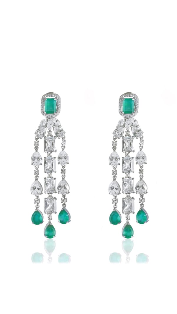 Twilight Radiant Emerald Drop Earrings — Varnika Arora