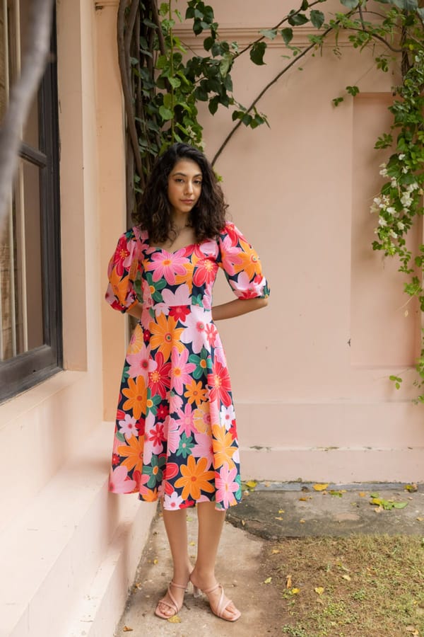 Blair Dress - Mosaic Pink Print — SHIBUI