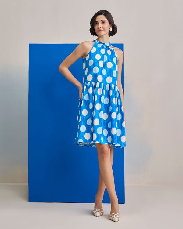 Cloud Polka Short Dress — ZAZU