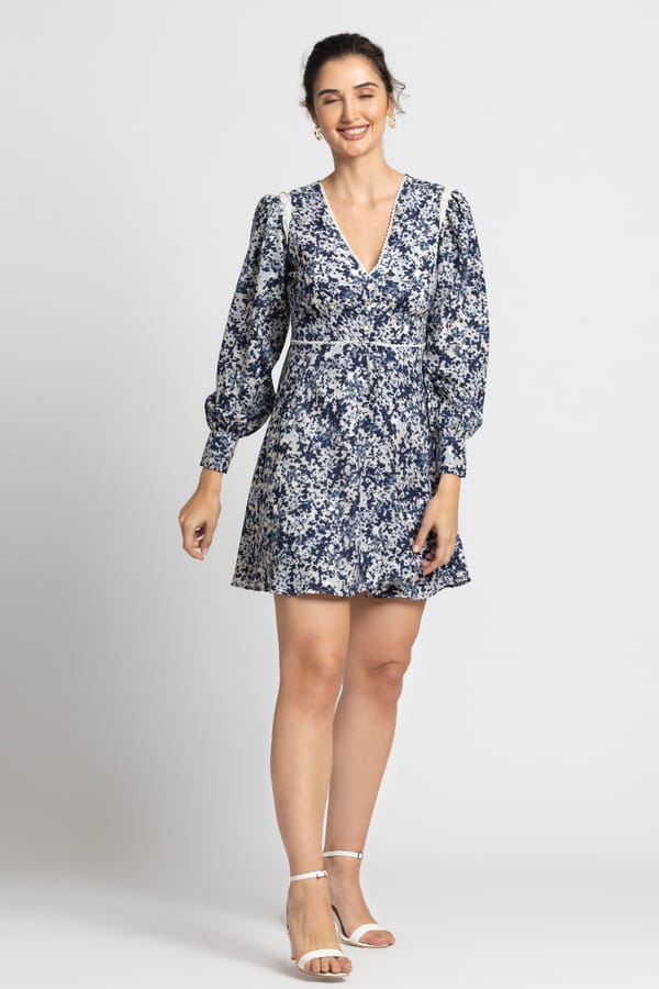 Cerulean Charm Mini Dress — Julo